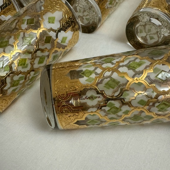 Culver Valencia Pattern Highball Glasses Vintage Barware 22K Gold 6 Glasses - Picture 12 of 16